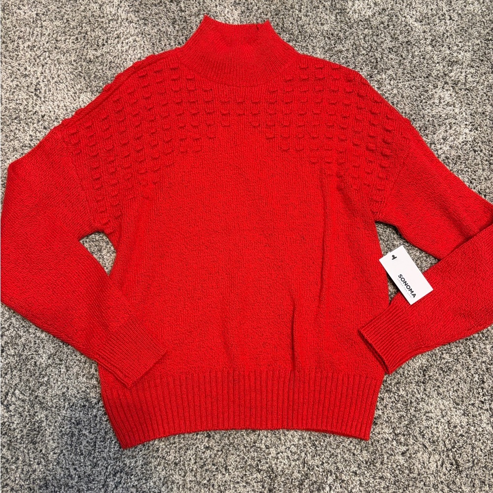 Womens Sonoma red sweater size Extra Small XS Ladies shirt Brand New w/ tags